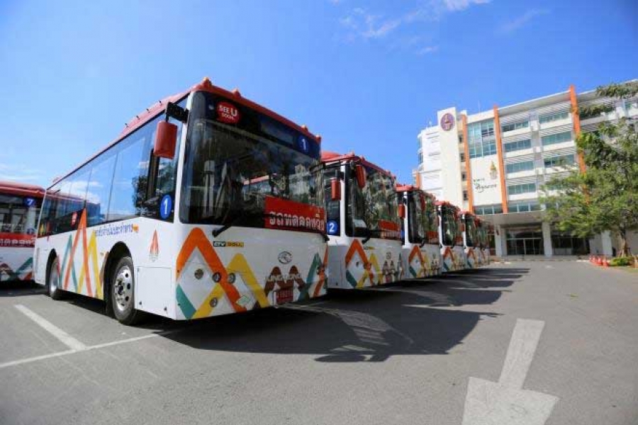 แถลงข่าวเปิดตัว รถขนส่งมวลชนใหม่ KKU Smart Transit (KST)